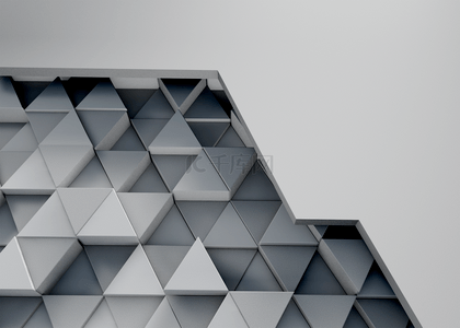 灰色立体3d三角几何背景
