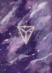 宇宙星空背景紫色背景图片_水彩三角形宇宙星空背景