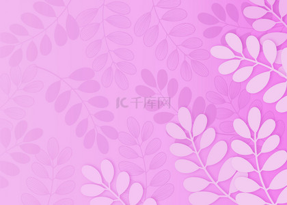 紫红色花卉背景图片_艳丽鲜明紫红色剪纸叶子背景