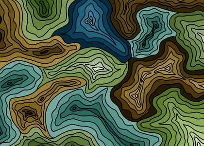 抽象渐变绿色等高线不规则图案背景