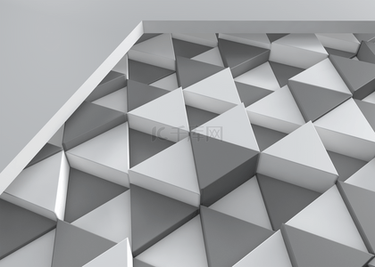 灰白色3d立体三角几何起伏背景