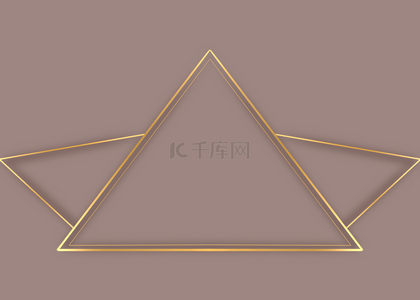 简单边框金色背景图片_简单的金色边框背景三角形