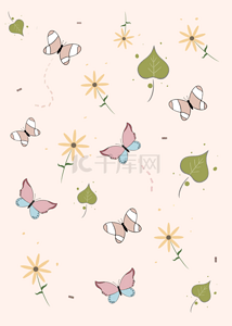 蝴蝶花朵夏季小花和昆虫
