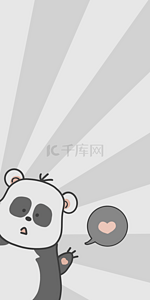 手机线条背景图片_简单线条绘制的熊猫背景