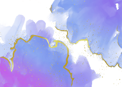 蓝紫色渐背景图片_蓝紫色渐变抽象水彩金线背景