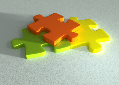 世界自闭症日免费背景图片_黄色绿色橙色3d拼图背景