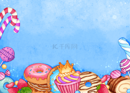 彩虹糖背景图片_水果糖果甜甜圈背景