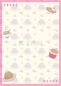 甜品店logo背景图片_蛋糕甜品零食平铺背景