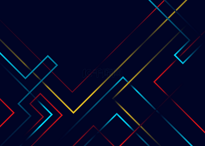 动画线条背景图片_抽象几何装饰霓虹线条背景
