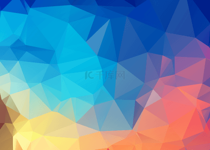 蓝色低边三角形抽象几何渐变背景