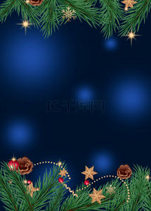 圣诞创意圣诞树背景图片_蓝色简单几何创意圣诞树背景
