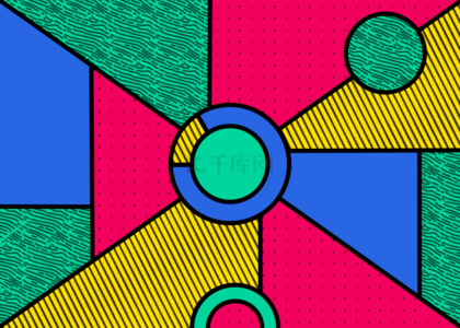 彩色线条几何孟菲斯抽象背景