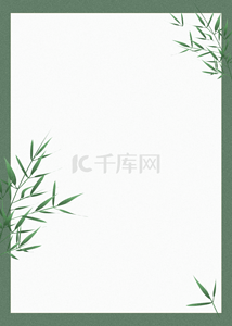 日式边框背景图片_竹子绿色日式干净背景