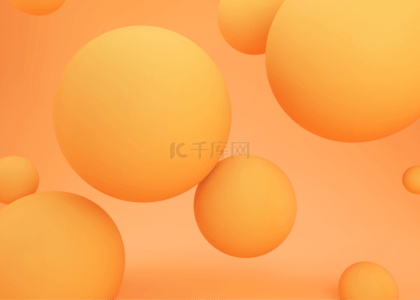 橙黄色3d立体球背景