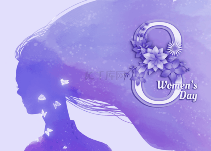 国际妇女节背景背景图片_紫色国际妇女节背景