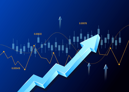 商务箭头背景图片_商务蓝色金融股市背景