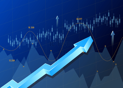 商务科技箭头背景图片_商务科技股市蓝色背景