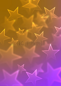 黄色渐变模糊背景图片_黄色紫色模糊五角星