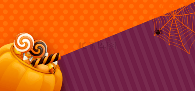 橙紫色纹理拼接卡通背景