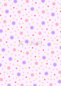 可爱平铺粉色背景图片_缤纷美丽紫粉黄色星星平铺背景