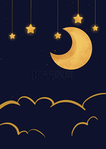 卡通月亮黄色