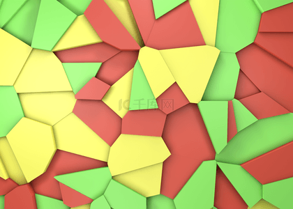红绿黄三色3d立体破碎背景