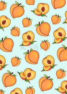 水蜜桃水果背景图片_新鲜橙色水蜜桃水果平铺背景