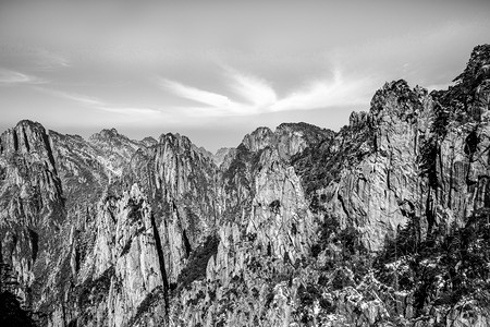 水墨风光早晨山峰山区流动摄影图配图