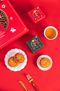 中秋中国风月饼白天中秋节摄影图配图