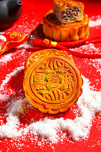 美食中秋月饼传统节日喜庆摄影图配图