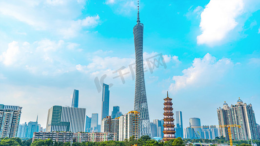 震撼摄影照片_震撼广州珠江新城全貌城市景观