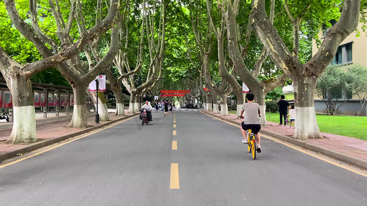 实拍名校南京河海大学校园环境风景