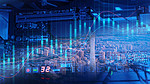 蓝色股市折线图数据科技K线图炒股摄影图配图