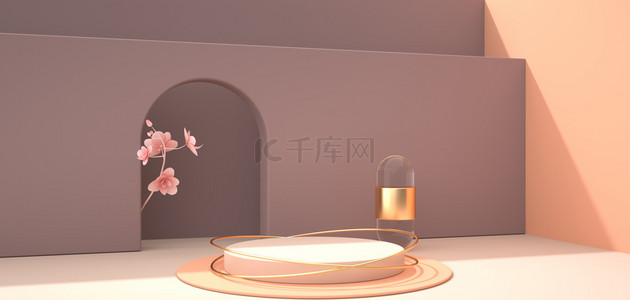 简约背景墙体黄色清新c4d