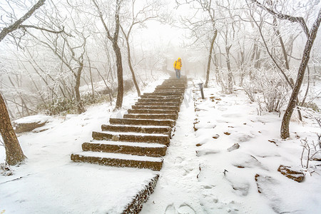 自然风景摄影照片_冬季游玩白昼道路山区摇动摄影图配图