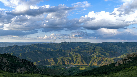 二龙什台景观下午山峦夏季素材摄影图配图