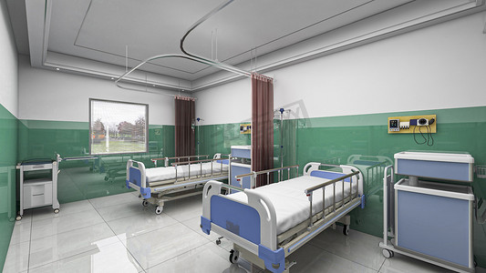 室内医院病房医疗设备摄影图配图