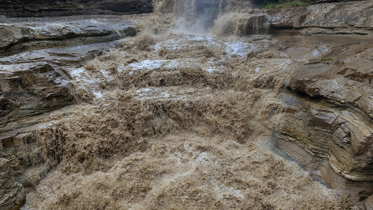 黄河瀑布上午瀑布夏季素材摄影图配图