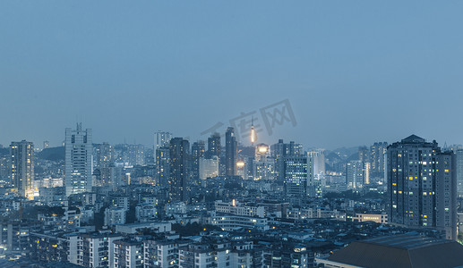 城市风光晚上建筑贵阳摄影摄影图配图