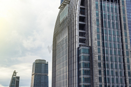 广州商务建筑地标下午建筑楼顶拍摄摄影图配图