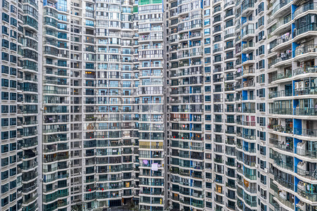 武汉城市建筑白天建筑居民楼航拍摄影图配图