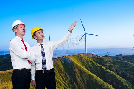 能源工程师风力发电环保节能新能源摄影图配图