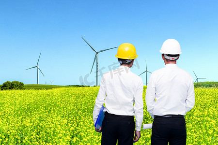 新能源工程师风力发电人像节能低碳环保摄影图配图