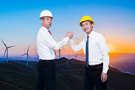 新能源工程摄影照片_工程师新能源风力发电节能环保摄影图配图