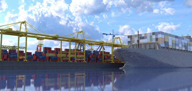 运输货物背景图片_物流码头集装箱码头运输货物
