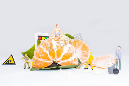 橘子微观打工摄影图配图