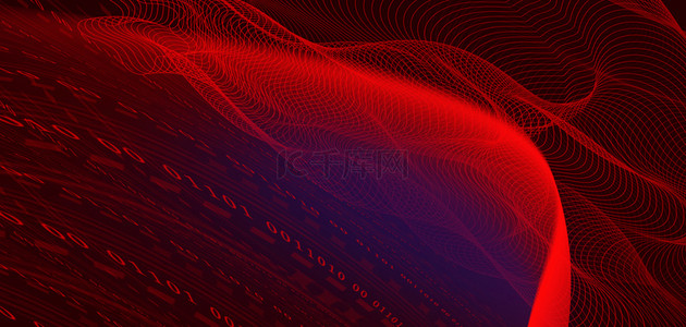 红光感背景图片_科技几何红色科技