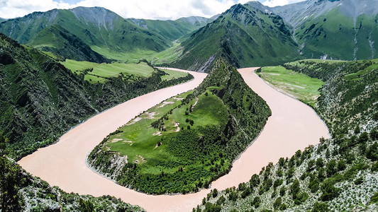 长江流域马蹄湾风景摄影山川河流美景