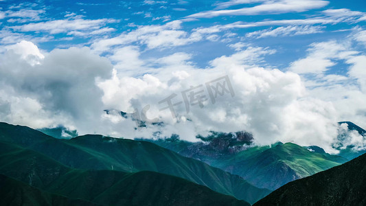 山水风景云海涌动山山脉