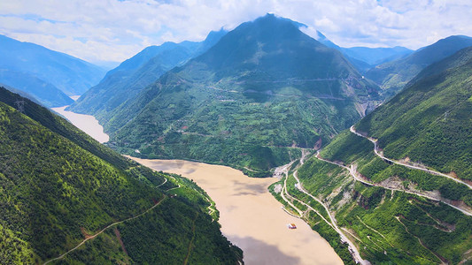 山川河流云南金沙江自然风光